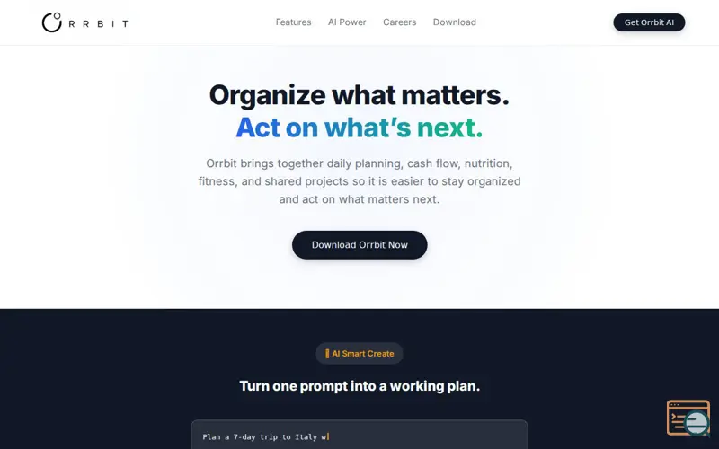 Screenshot of Orrbit AI