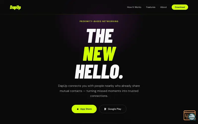 Screenshot of DapUp — The New Hello