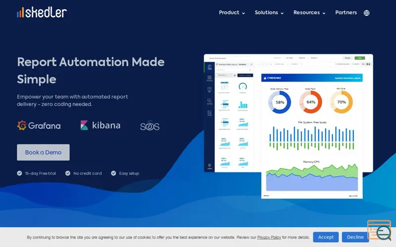 Screenshot of Skedler, a launch using AddToAny
