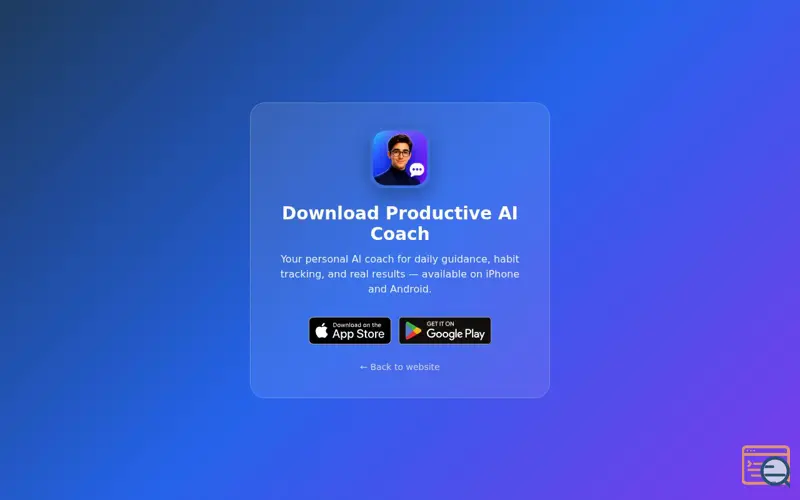 Screenshot of Productive AI Coach App