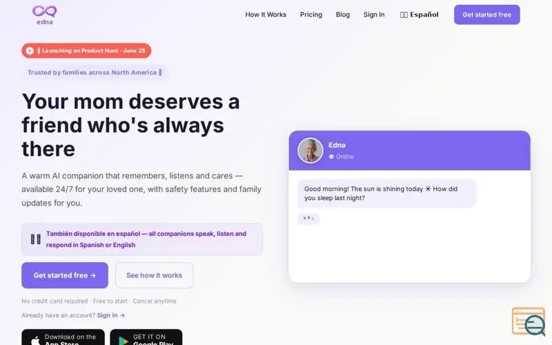 Screenshot of EDNA