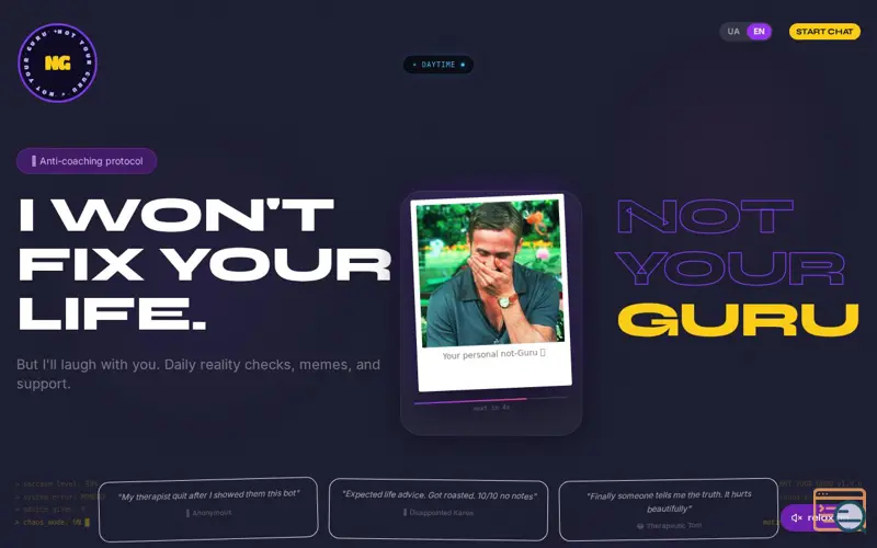 Screenshot of Not Your Guru