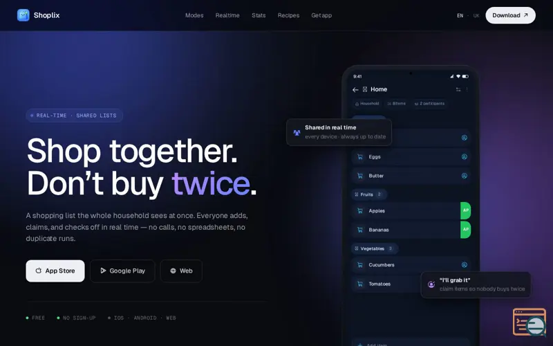 Screenshot of Shoplix