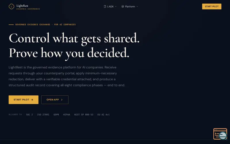 Screenshot of LightRest