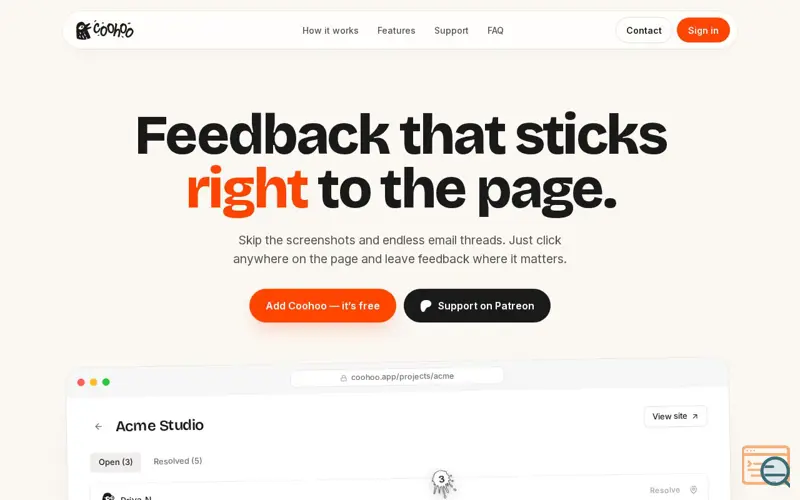 Screenshot of Coohoo