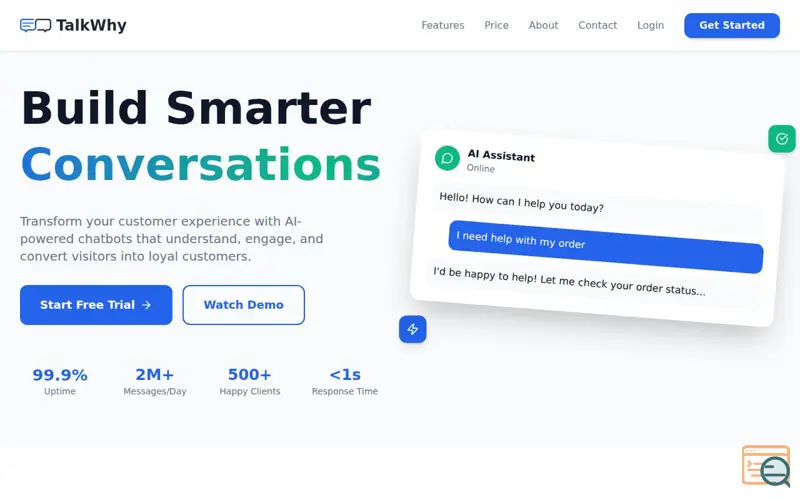 Screenshot of Talkwhy AI Chatbot