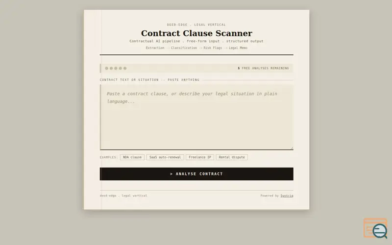 Screenshot of LexScan