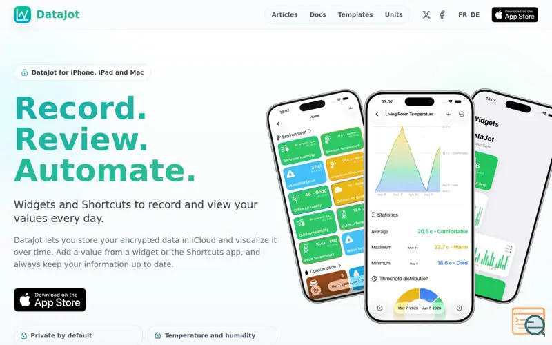 Screenshot of DataJot
