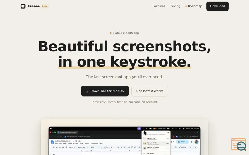 Screenshot of Frame