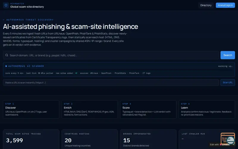 Screenshot of SCAMWATCH X NOVA