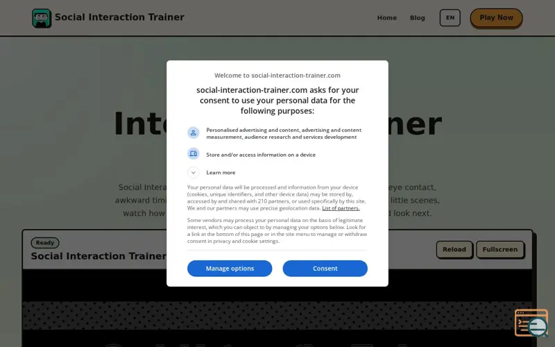 Screenshot of Social Interaction Trainer