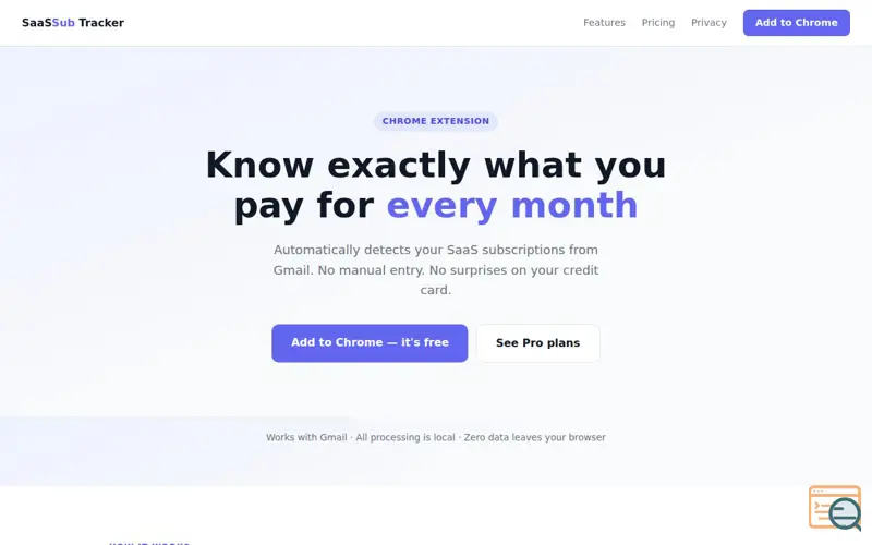 Screenshot of SaaS Subscription Tracker