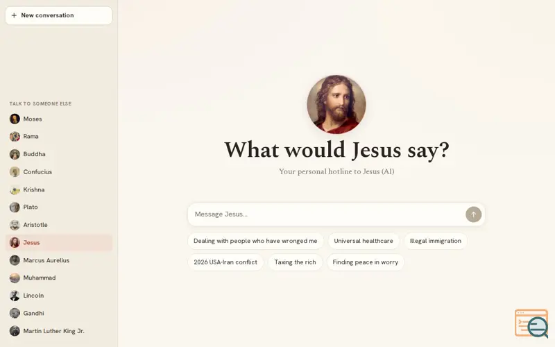 Screenshot of What Would Jesus Say?