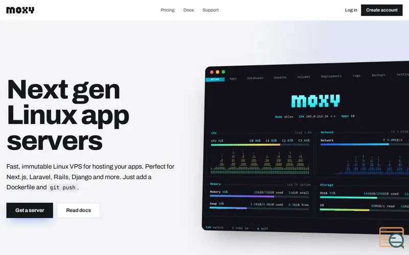 Screenshot of Moxy