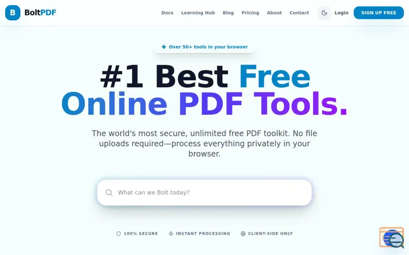 Screenshot of BoltPDF