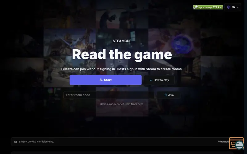 Screenshot of SteamCue, a launch using Cloudflare Turnstile