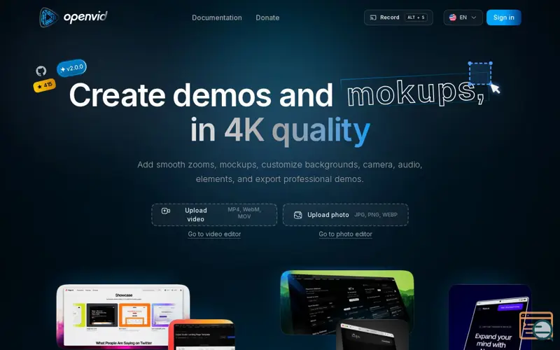 Screenshot of openvid
