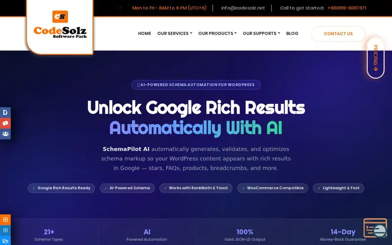Screenshot of SchemaPilot AI