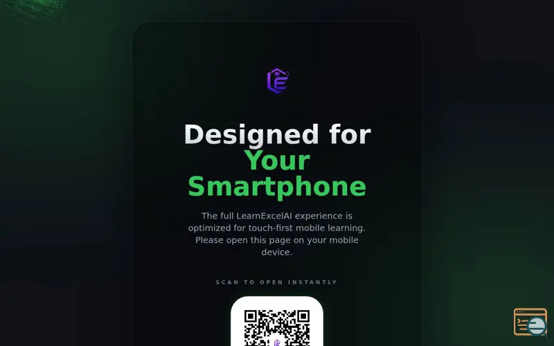 Screenshot of LearnExcelAI