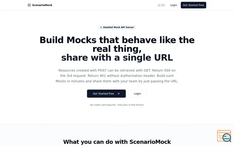 Screenshot of ScenarioMock