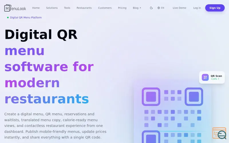 Screenshot of MenuLook