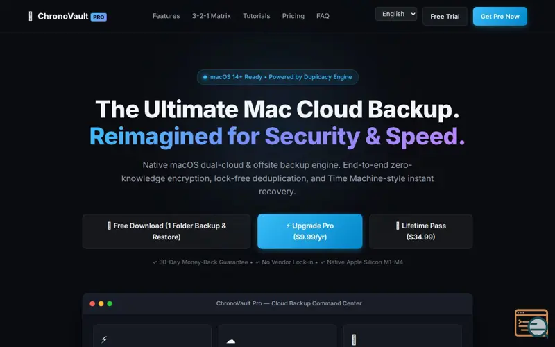 Screenshot of ChronoVault Pro