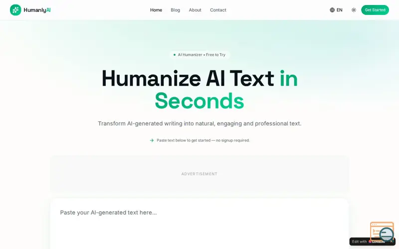 Screenshot of HumanlyAI