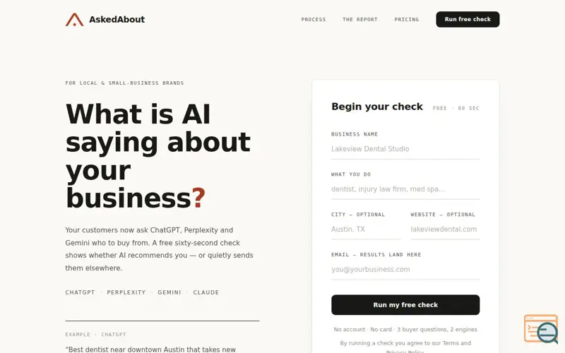 Screenshot of AskedAbout