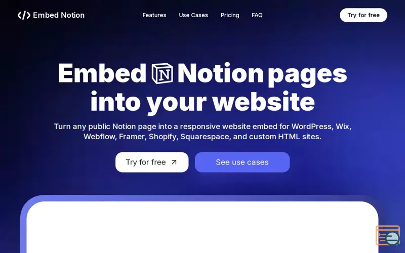 Screenshot of Embednotion