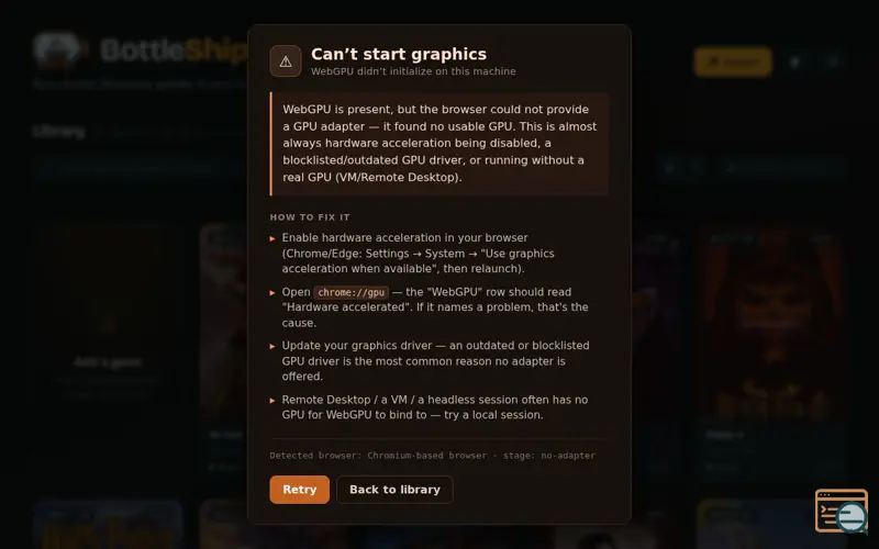 Screenshot of Bottleship