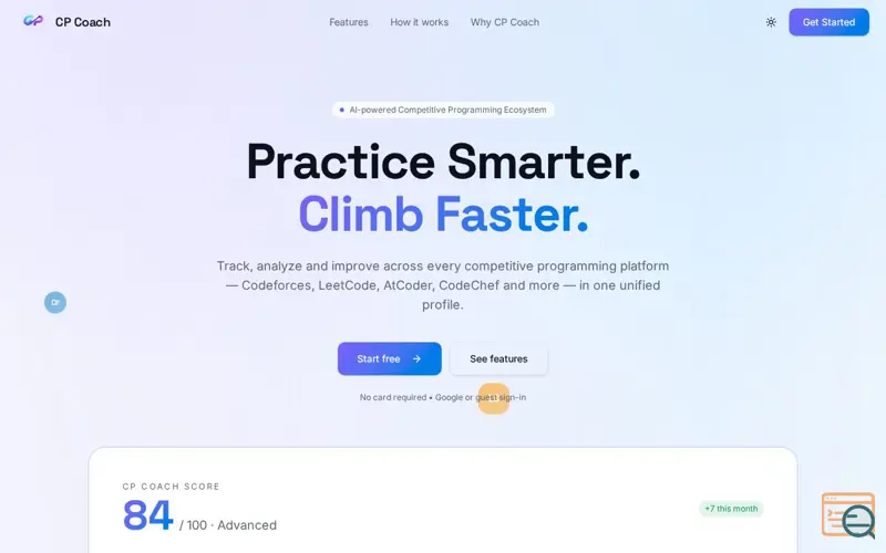 Screenshot of CP Coach
