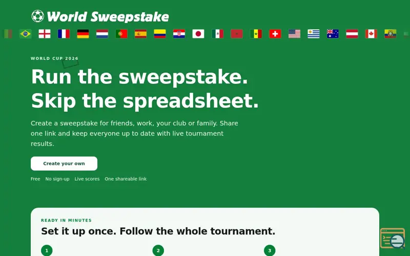 Screenshot of World Sweepstake
