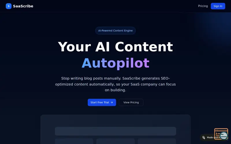 Screenshot of Saascribe 