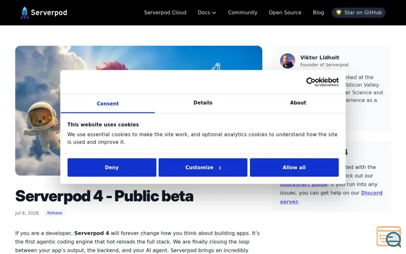 Screenshot of Serverpod