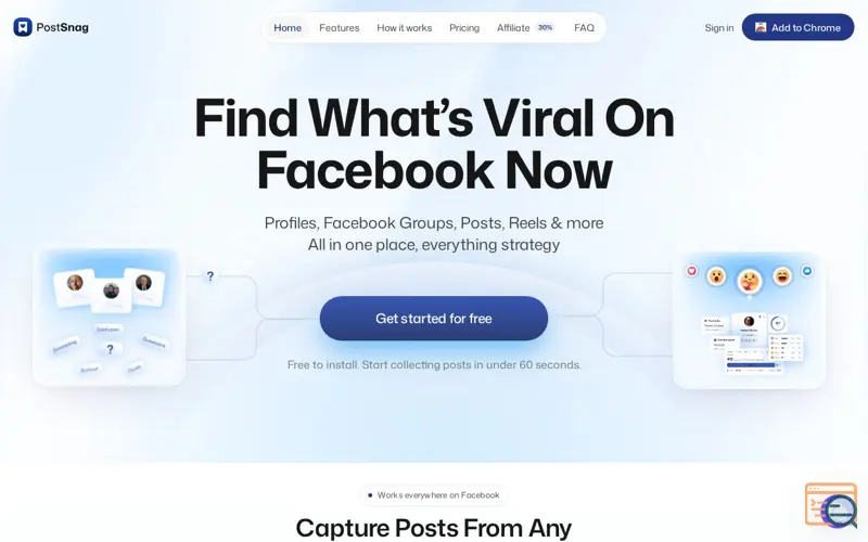 Screenshot of PostSnag