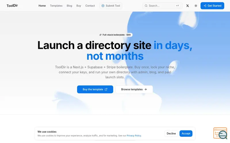 Screenshot of ToolDir — Directory website starterkit , a launch using LaunchStag