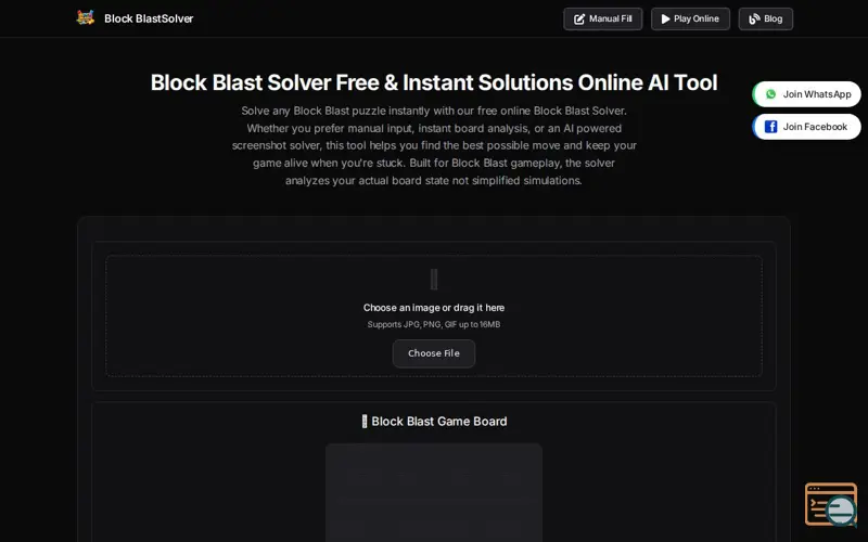 Screenshot of Block Blast Solver