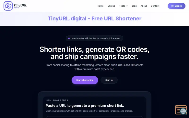 Screenshot of TinyURL - Free URL Shortener Tool