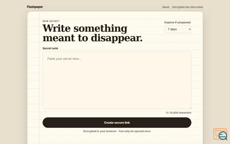 Screenshot of Flashpaper