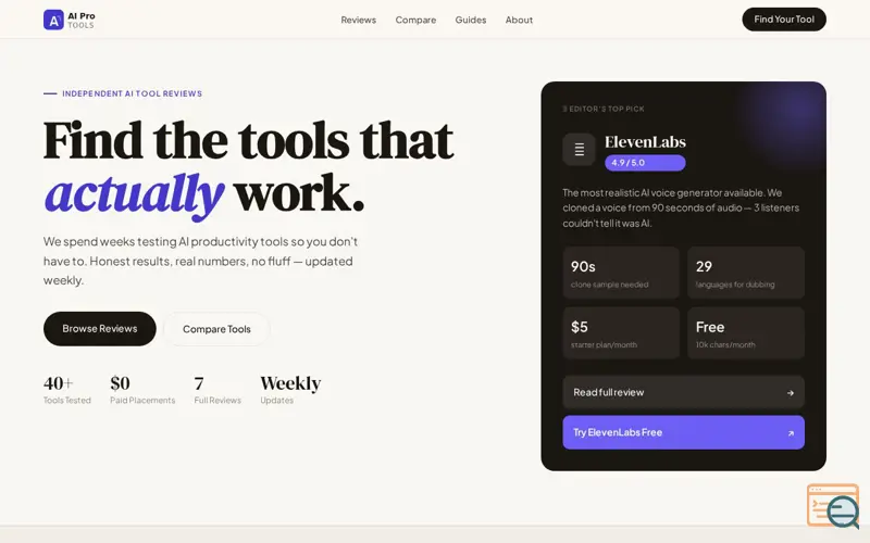 Screenshot of AI PROS TOOLS