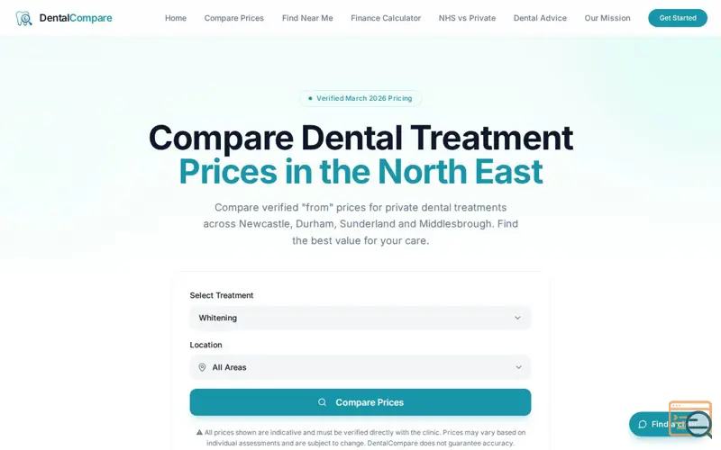 Screenshot of Dental Compare 