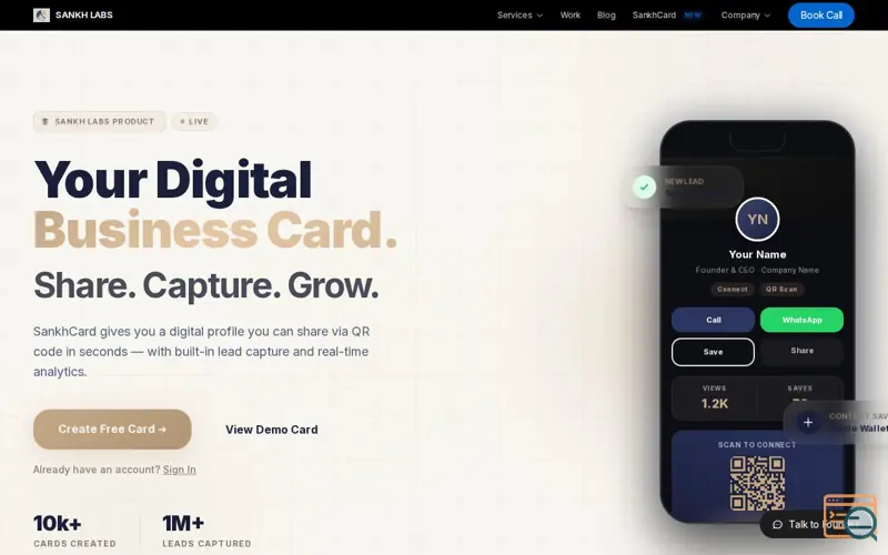 Screenshot of SankhCard