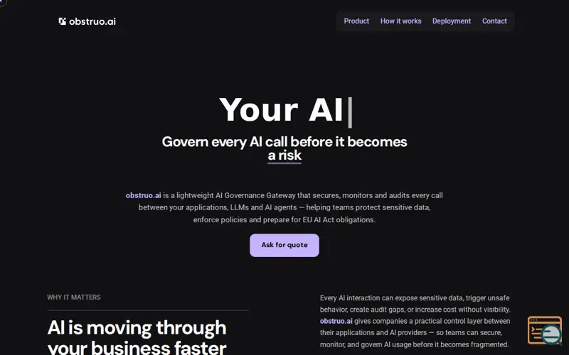 Screenshot of Obstruo.ai