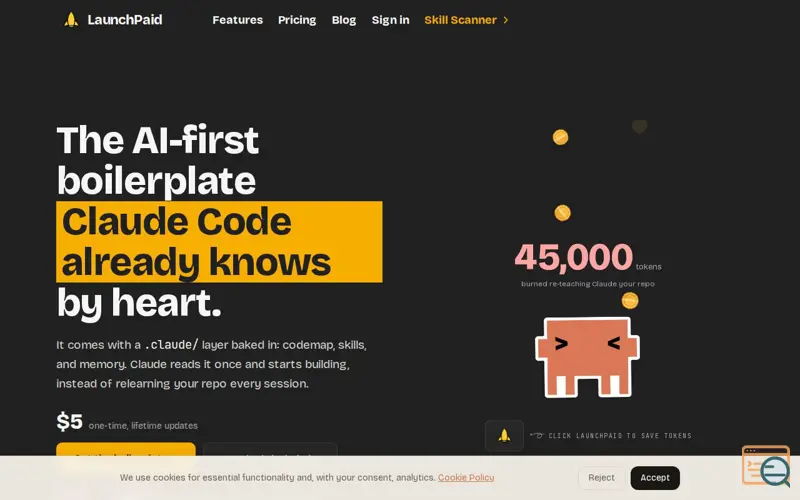 Screenshot of LaunchPaid