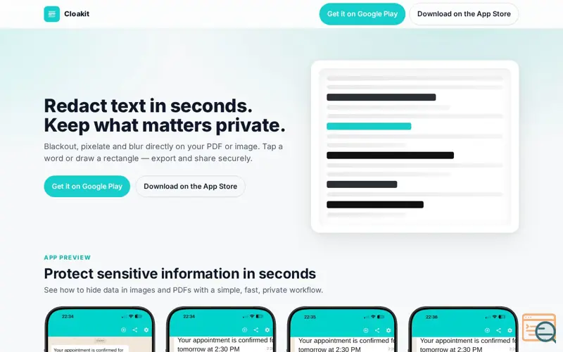 Screenshot of Cloakit