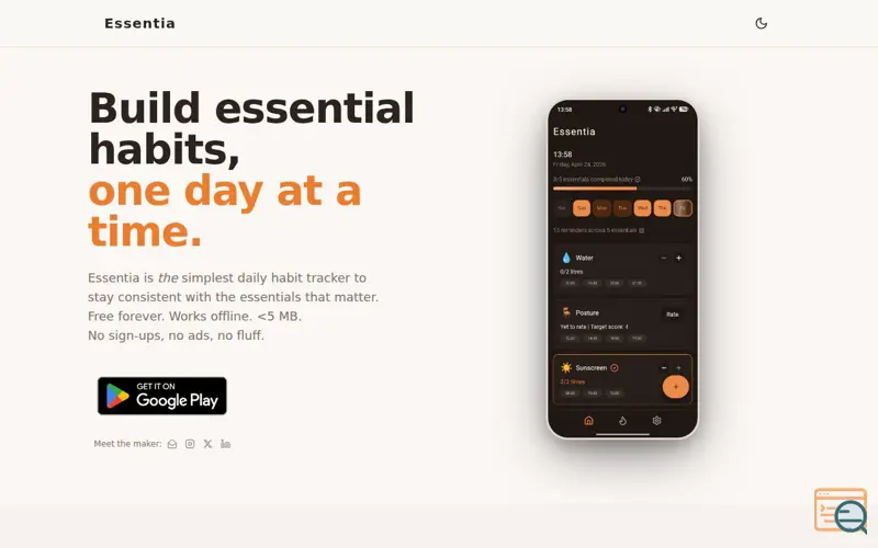 Screenshot of Essentia: Daily Habit Tracker