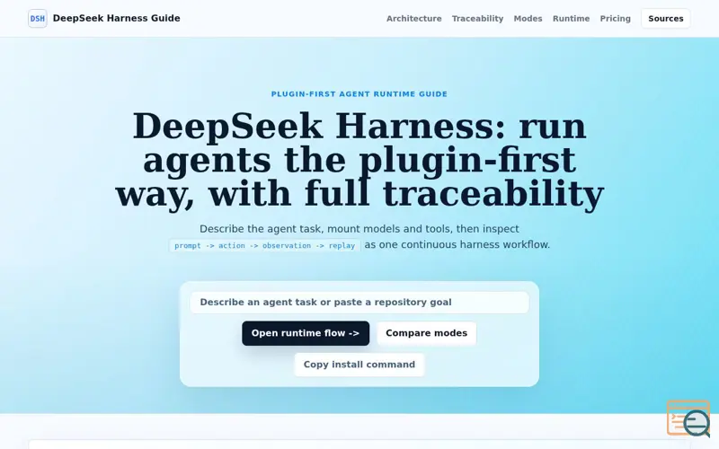 Screenshot of DeepSeek Harness Guide