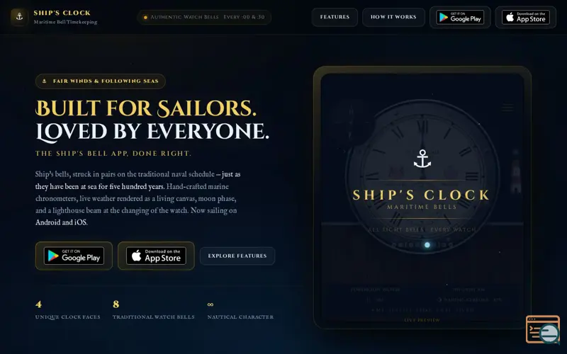 Screenshot of Ship's Clock Maritime Bells app