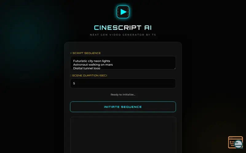 Screenshot of CineScript AI