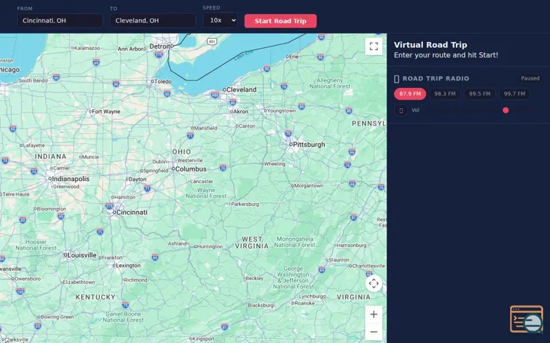Screenshot of DriftTrip